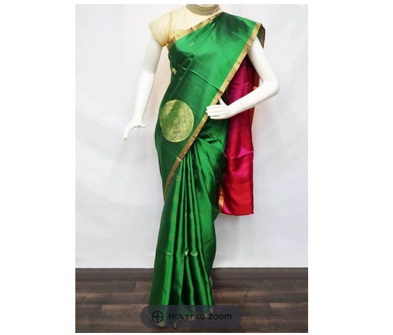 Dark Green With Pink Soft Silk Saree